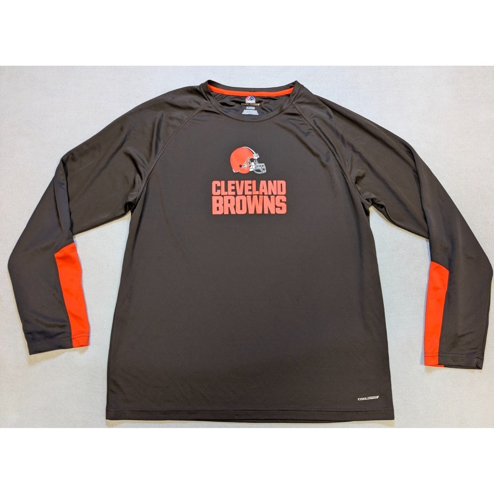 Cleveland Browns Shirt Mens XL Majestic Training Long Sleeve NFL Football Logo